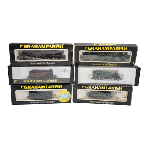 253 - Six boxed Graham Farish N gauge locomotives; a GWR Castle Class, a GWR Prairie Tank, a GWR Pannier T... 