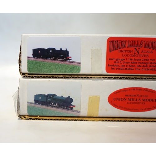 262 - Three boxed Union Mills Models N gauge railway BR locomotives; a Class B12/3, 61546, a Class J26, 65... 