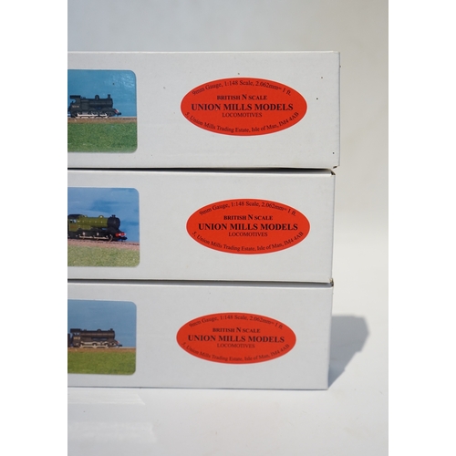 265 - Three boxed Union Mills Models N gauge railway LNER locomotives; a Class J11, 4354, a Class J39, 294... 