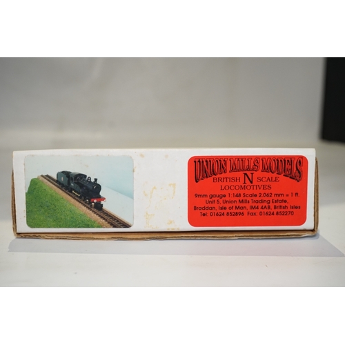 269 - Three boxed Union Mills Models N gauge railway BR locomotives; a Class G2, 49078, a Class D20, 62395... 