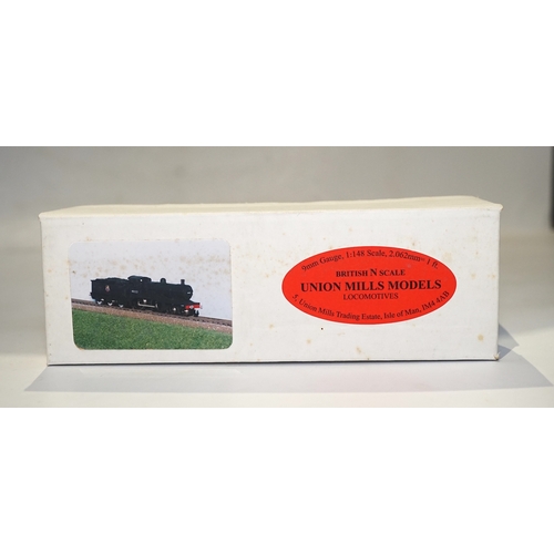 269 - Three boxed Union Mills Models N gauge railway BR locomotives; a Class G2, 49078, a Class D20, 62395... 