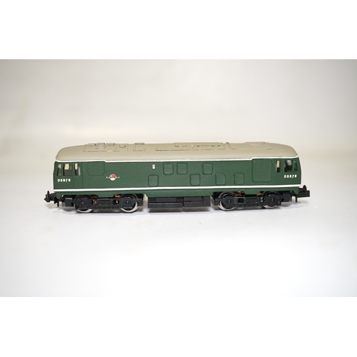 272 - Two boxed Silver Fox Models N gauge BR Class 24 Bo-Bo diesel locomotives in dark green livery, D5078... 