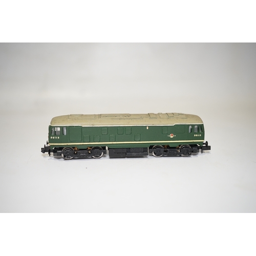 272 - Two boxed Silver Fox Models N gauge BR Class 24 Bo-Bo diesel locomotives in dark green livery, D5078... 