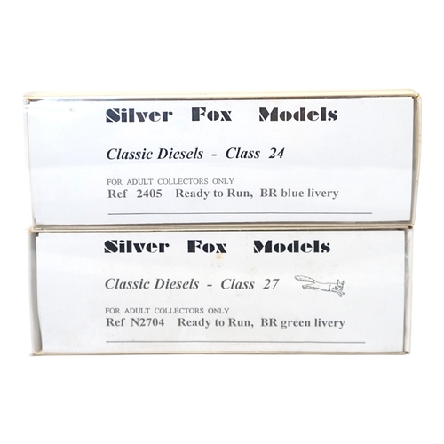 273 - Two boxed Silver Fox Models N gauge BR Bo-Bo diesel locomotives; a Class 24 in dark blue livery, 24 ... 