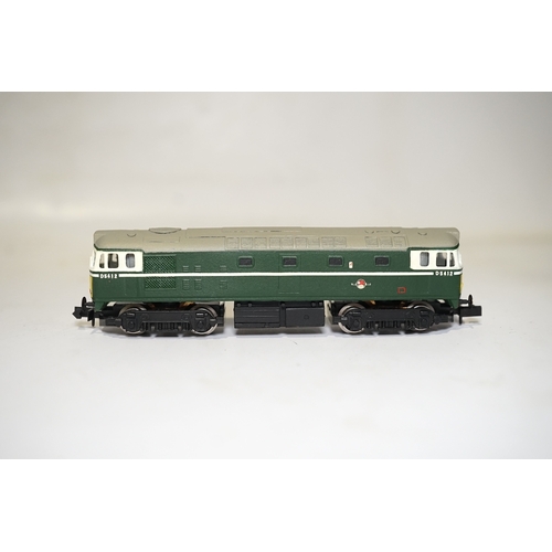 273 - Two boxed Silver Fox Models N gauge BR Bo-Bo diesel locomotives; a Class 24 in dark blue livery, 24 ... 