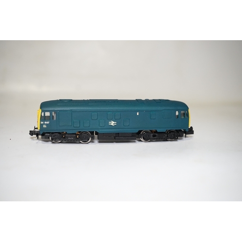 273 - Two boxed Silver Fox Models N gauge BR Bo-Bo diesel locomotives; a Class 24 in dark blue livery, 24 ... 