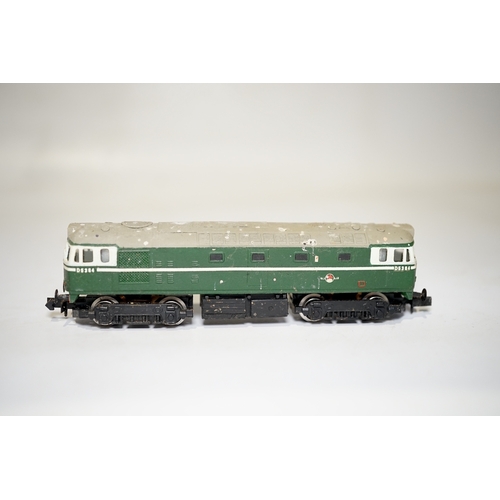 274 - Four boxed Silver Fox Models N gauge BR Bo-Bo diesel locomotives - two Class 24 locos; one in dark g... 