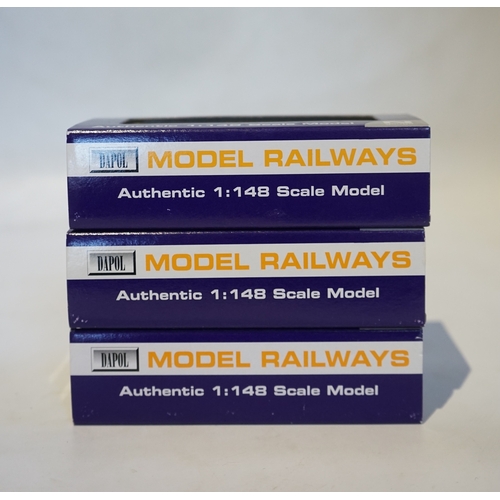 277 - Three boxed Dapol N gauge railway LMS Ivatt 2-6-2T locomotives; 1205 (ND-062B), 1200 (ND-062A), and ... 