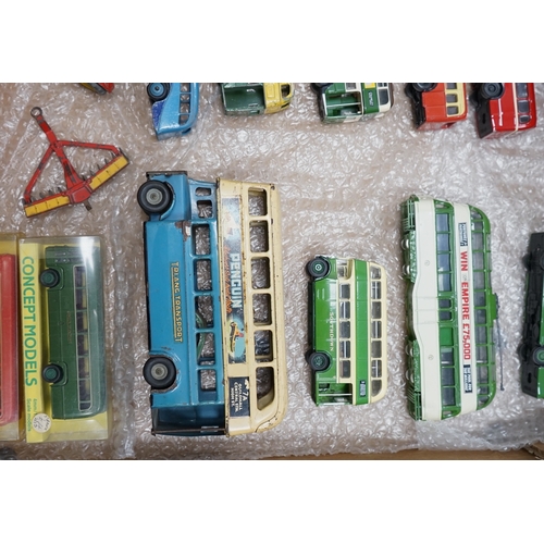 300 - Sixteen models of buses and other vehicles by Dinky Toys, Corgi OOC, EFE, Concept Models etc. includ... 