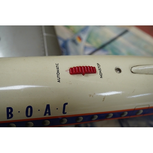 302 - A boxed Schuco Elektro Radiant 5600 battery operated tinplate BOAC passenger aircraft, with instruct... 