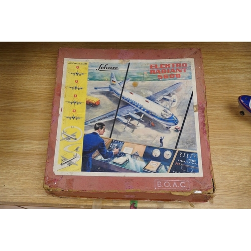 302 - A boxed Schuco Elektro Radiant 5600 battery operated tinplate BOAC passenger aircraft, with instruct... 