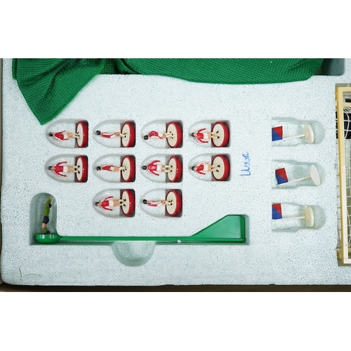 303 - Two boxed Subbuteo table football sets; a European Edition, comprising of two teams, spectators and ... 