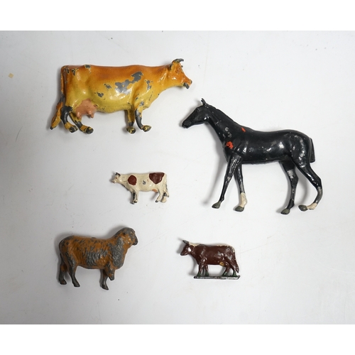 306 - A collection of Britains, etc. lead figures, farm animals and other items. Condition - poor.