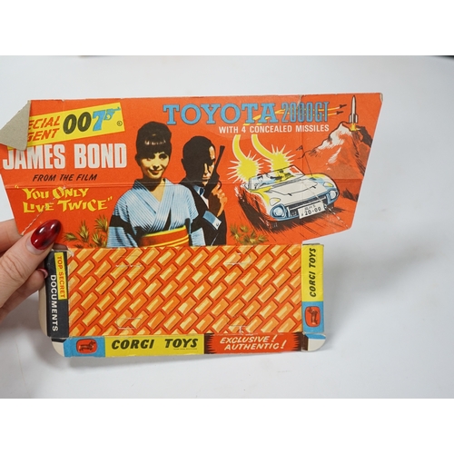 315 - A boxed Corgi Toys (336) James Bond 007 Toyota 2000GT, with the inner display stand, the envelope fo... 