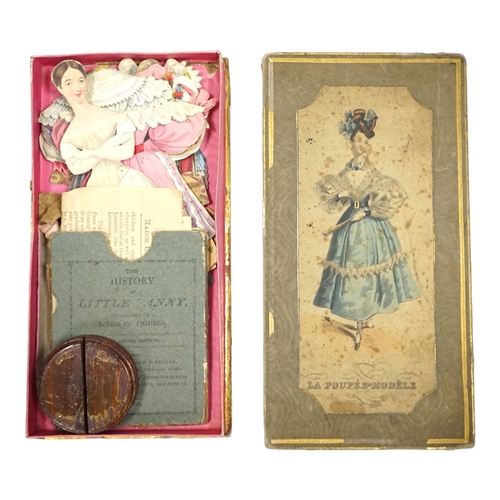 322 - An early 19th century boxed Rudolph Ackermann La Poupee-Modele paper doll set, comprising of a doubl... 