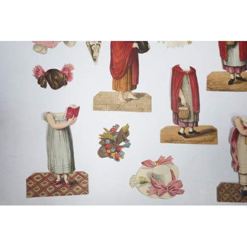 322 - An early 19th century boxed Rudolph Ackermann La Poupee-Modele paper doll set, comprising of a doubl... 