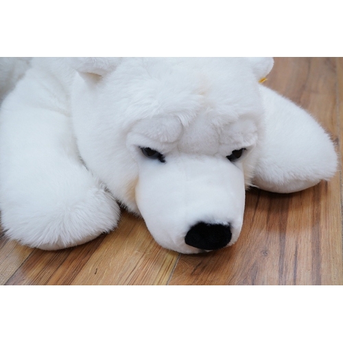 335 - Two large modern Steiff polar bears, both with buttons in the ears and original card tags still atta... 