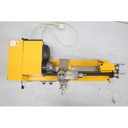 337 - A Hobbymat Universal precision lathe, type MD65, length 79cm. Condition - fair to good.