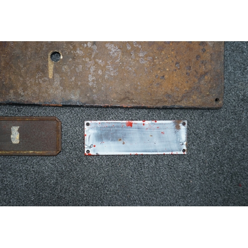 351 - A Great Northern Railway cast iron sign; Trespassers Will Be Prosecuted, 28.5cm x 57cm, together wit... 