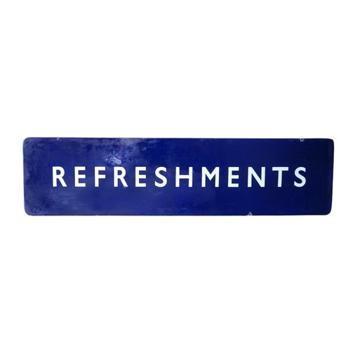 352 - An enamelled British Railways Eastern Region, BR(E) refreshments sign, 122cm x 30.5cm. Condition - f... 