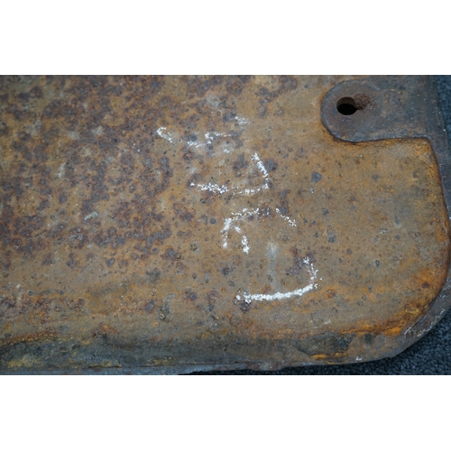 355 - A cast iron GWR locomotive cab side number plate for a Class 57xx 0-6-0PT locomotive, 3767, built in... 