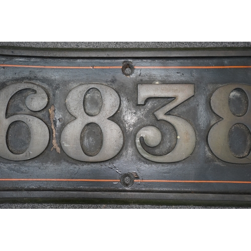 360 - A cast iron GWR locomotive cab side number plate for a Grange Class 4-6-0 tender locomotive, Goodmoo... 