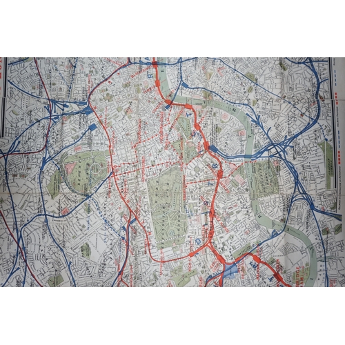 363 - A c.1895 The District Railway Map of London, 5th Edition, folding map on linen with paper covers. Co... 