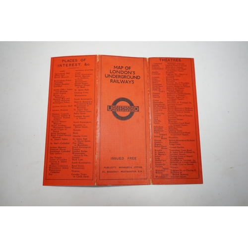 364 - A Stingemore London Underground Railway pocket map c.1930, with red cover. Condition - good.