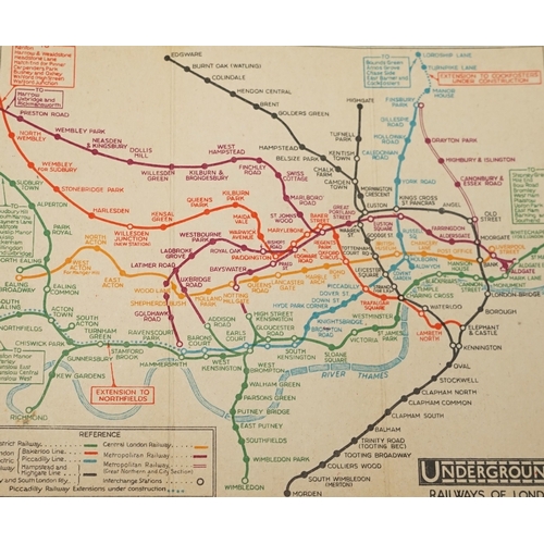 364 - A Stingemore London Underground Railway pocket map c.1930, with red cover. Condition - good.