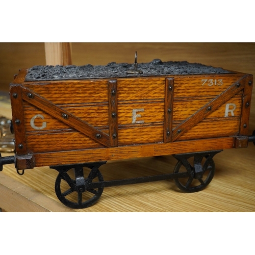 369 - A late 19th or early 20th century novelty cigar box in the form of a railway coal wagon in Great Eas... 