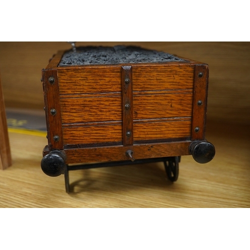 369 - A late 19th or early 20th century novelty cigar box in the form of a railway coal wagon in Great Eas... 