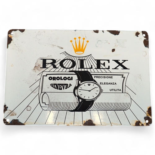 401 - A Rolex rectangular advertising enamel sign, 20cm high. Condition - as per online images