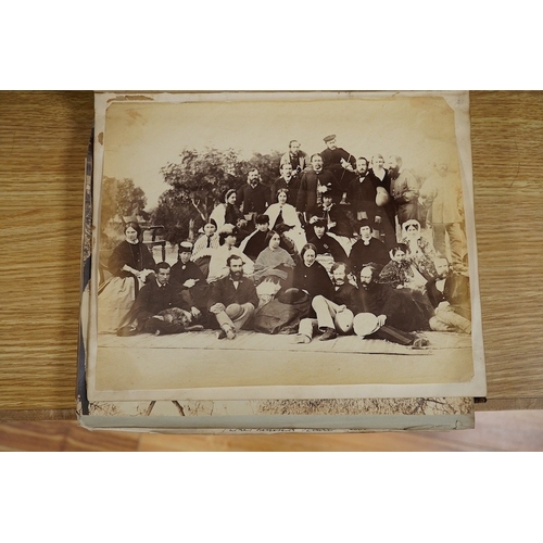 434 - A Victorian photograph album; assorted portraits (many named) and views of India, many dated c.1860'... 