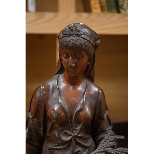 439 - A 19th century French bronze of Céres after Bouret, 44cm high. Condition - good