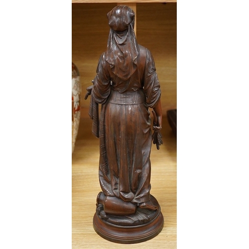 439 - A 19th century French bronze of Céres after Bouret, 44cm high. Condition - good