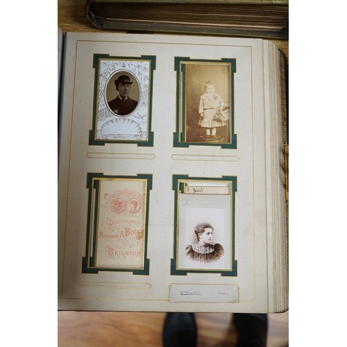 440 - A collection of Victorian and later Sussex related photograph albums comprising a bird and flower em... 