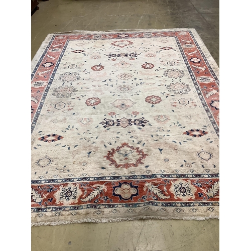 48 - A Zeigler style ivory ground carpet 360 x 273cm. Condition - good.