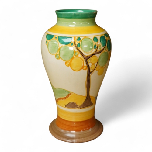 483 - A Clarice Cliff Bizarre Secrets pattern vase, circa mid-1930s, 16cm. Condition - restored chip to ... 