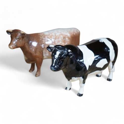 489 - A Beswick model of a Shorthorn cow, ch. ''Eaton Wild Eyes 91st'', together with a Beswick Coddington... 