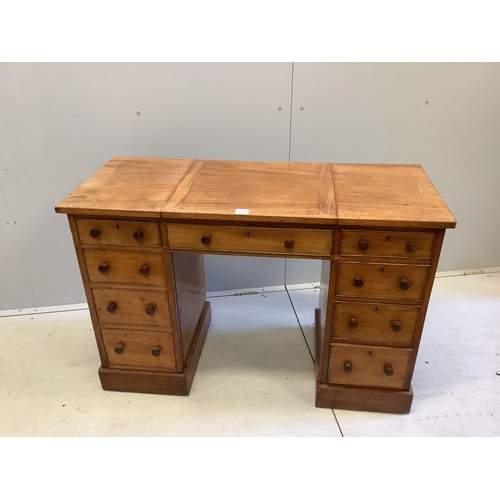 5 - A Victorian pale mahogany metamorphic kneehole desk by Miles & Edwards, 134 Oxford Street, London, w... 