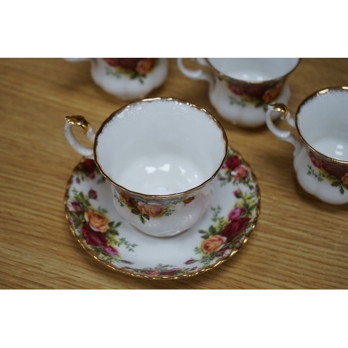 510 - A Royal Albert old country roses part coffee set. Condition - good