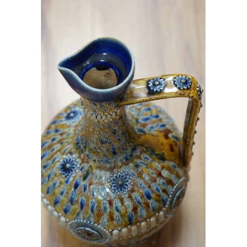 515 - A Doulton Kingsware ewer and a Doulton stoneware jug, c.1882, tallest 29cm high. Condition - chip to... 