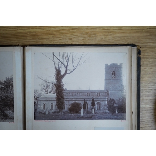 522 - A late Victorian photograph album; 1890's onwards, assorted portraits, topography including Sussex, ... 