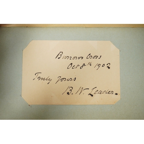 533 - A leather autograph album of early 20th century famous English actors and actresses and two letters.... 