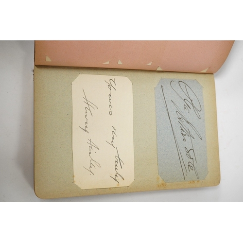 533 - A leather autograph album of early 20th century famous English actors and actresses and two letters.... 