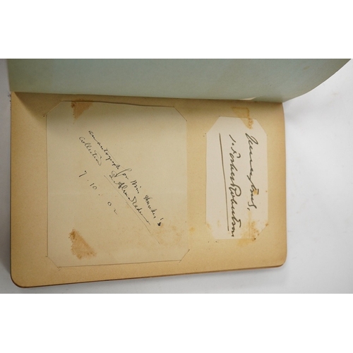 533 - A leather autograph album of early 20th century famous English actors and actresses and two letters.... 