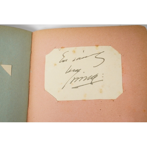 533 - A leather autograph album of early 20th century famous English actors and actresses and two letters.... 