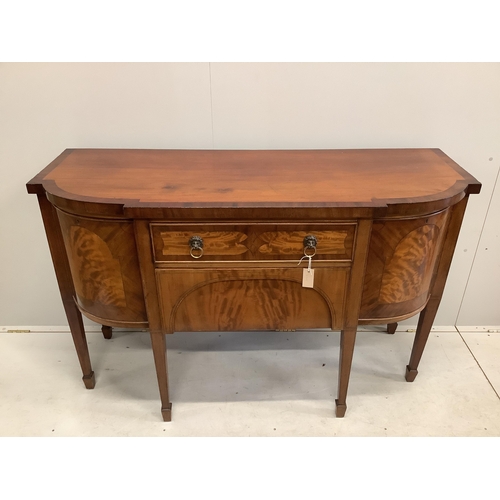 57 - A George IV mahogany bow front sideboard, width 150cm, depth 57cm, height 95cm. Condition - poor to ... 