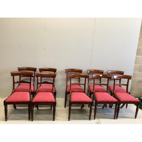 68 - Ten Regency mahogany dining chairs, consisting a set of six and a set of four. Condition - fair to g... 