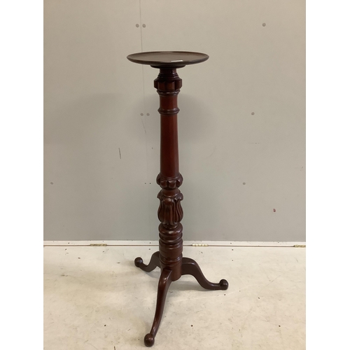 81 - A Victorian style carved mahogany torchere, height 125cm. Condition - good